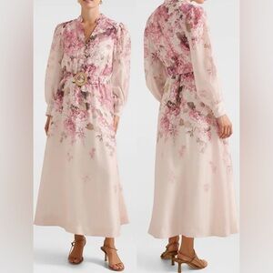 NEW EVER NEW Peyton Long Sleeve Button Front Floral Maxi Dress sz 6